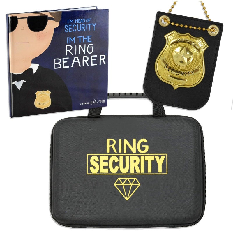 Tickle & Main Ring Bearer Proposal Gift Set - Youth S/M, Ages 4 & Up, Black Polyester - Includes Storybook, Leather Badge & Security Briefcase - Kids Ring Bearer Gifts - Image 5